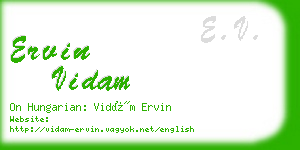 ervin vidam business card